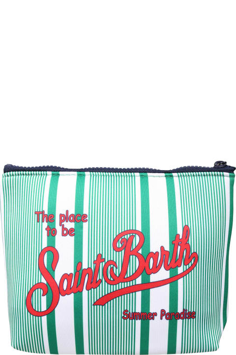 ボーイズ MC2 Saint Barthのアクセサリー＆ギフト MC2 Saint Barth Green Clutch Bag For Kids With Logo