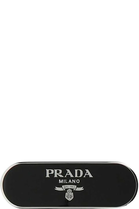 Hair Accessories for Women Prada Black Metal Hair Clip