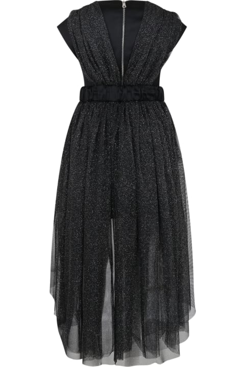 Dresses for Girls Balmain Black Elegant Dress For Girl With Lurex Effect