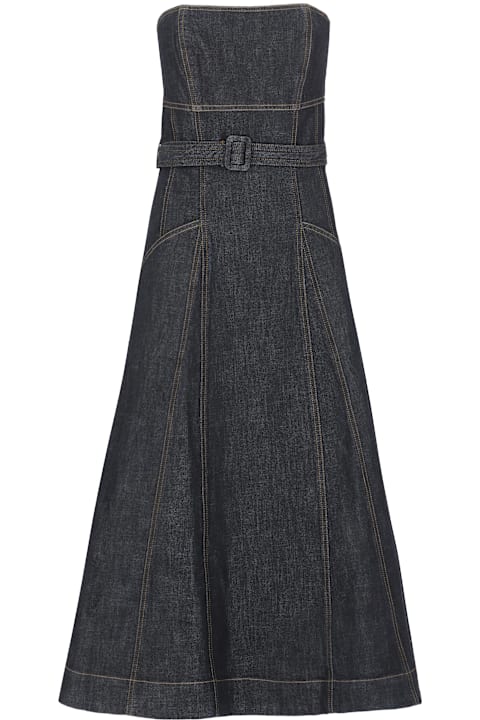 Homeware self-portrait Indigo Denim Bandeau Midi Dress