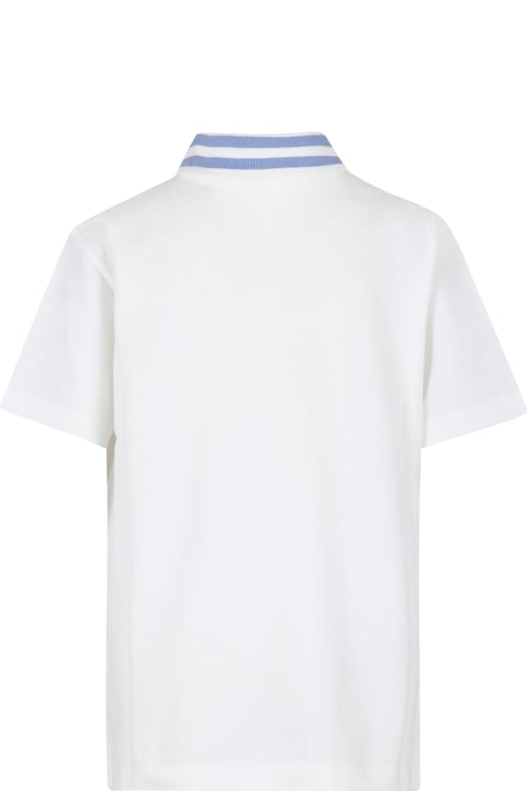 Fashion for Boys Etro Ivory Polo Shirt For Boy With Pegasus