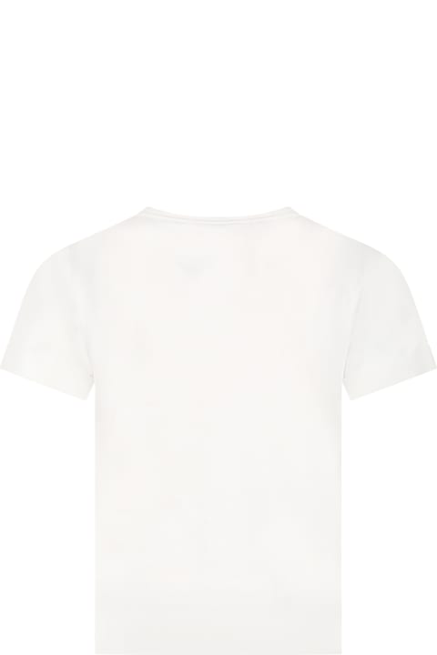 Stella McCartney Kids Stella McCartney Kids White T-shirt For Girl With Heart And Logo