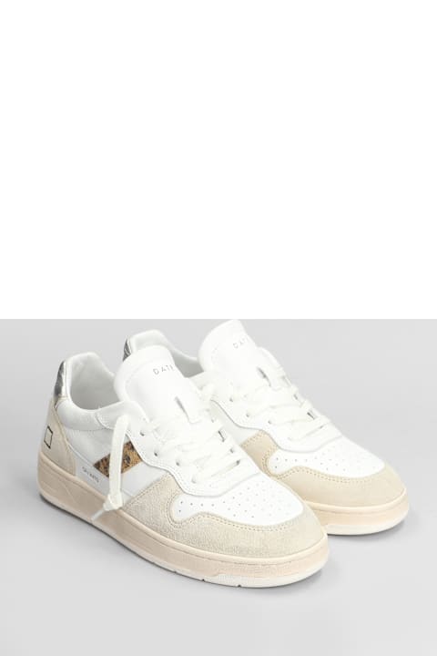 D.A.T.E. Sneakers for Women D.A.T.E. Court 2.0 Sneakers In White Suede And Leather