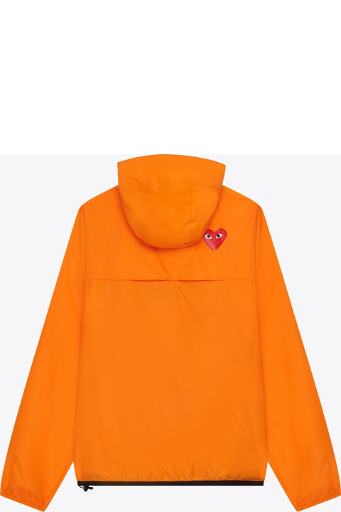 Unisex Jacket Orange nylon anorak CDG Play x K-way collab