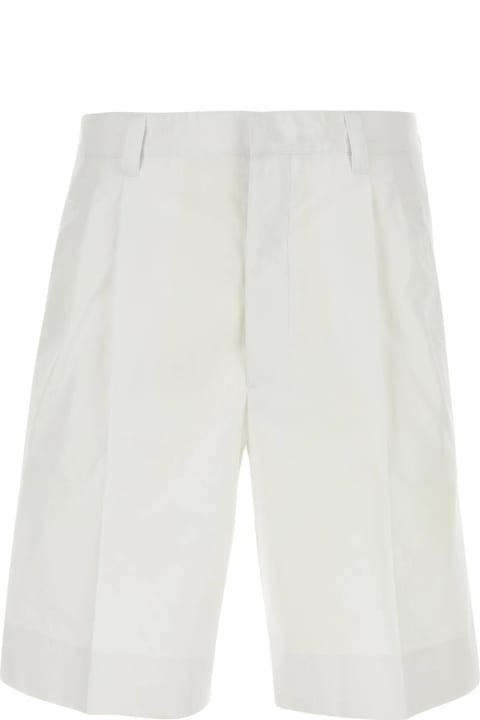 Pants for Men Prada White Cotton Bermuda Shorts
