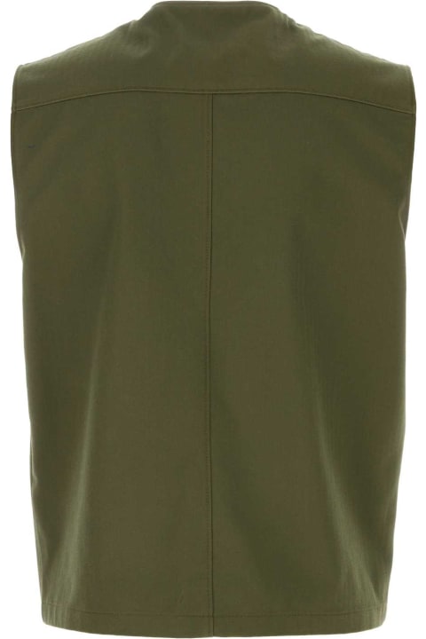 メンズ Pradaのコート＆ジャケット Prada Army Green Cotton Vest