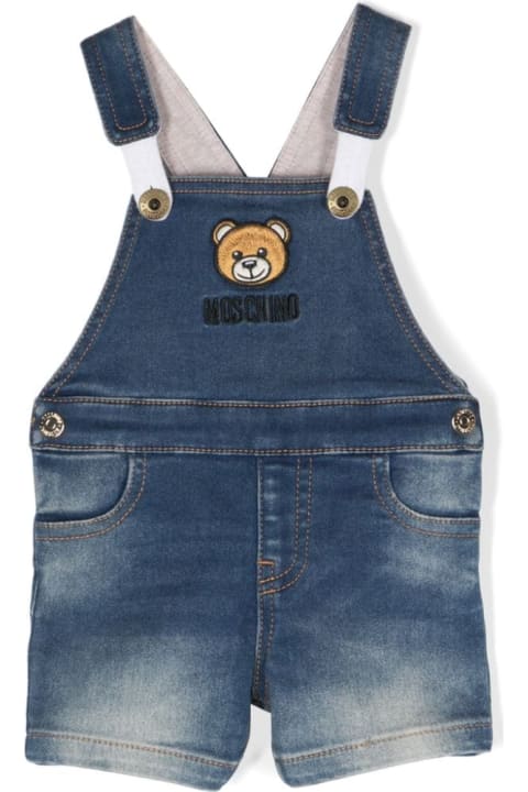 Bodysuits & Sets for Baby Girls Moschino Salopette Denim Teddy Bear