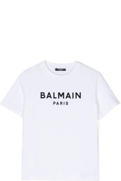 Sale for Boys Balmain White T-shirt With 3d Logo Print