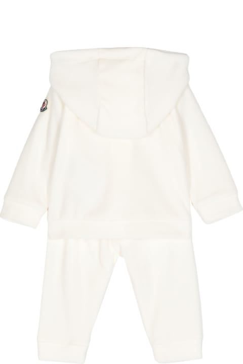 Moncler لـ Kids Moncler White Chenille Tracksuit With Logo