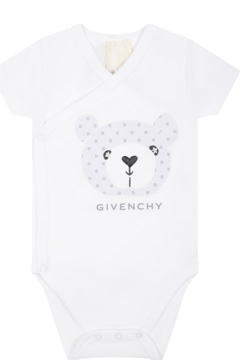 Bodysuits & Sets for Baby Girls Givenchy White Set For Babies With Logo