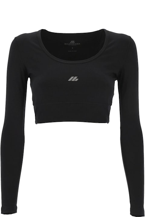 Balenciaga ملابس علوية لـ السيدات Balenciaga Activewear Long-sleeved Sports Bra