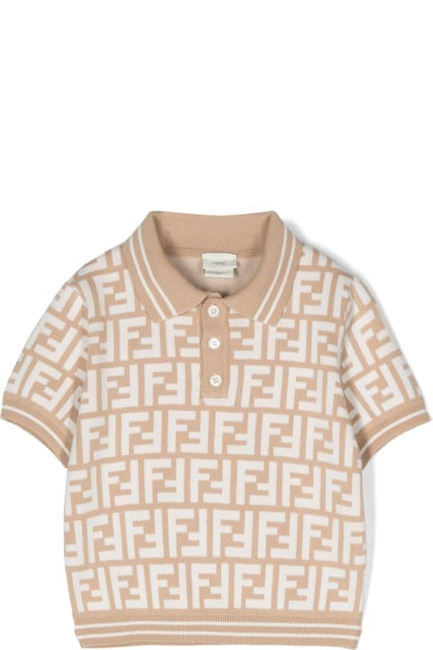 Fendi T-Shirts & Polo Shirts for Women Fendi Fendi Kids T-shirts And Polos Beige