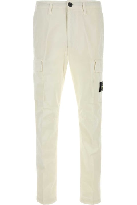 Stone Island for Men Stone Island Ivory Stretch Cotton Pant