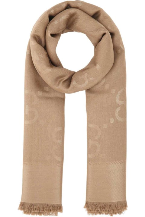 Gucci Scarves & Wraps for Women Gucci Gg Jacquard Frayed-edge Shawl