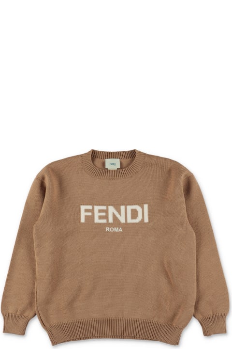 Fashion for Boys Fendi Fendi Pullover Beige In Lana Vergine Bambino