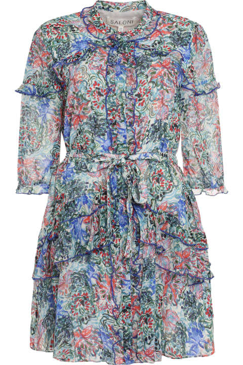 Saloni Dresses for Women Saloni Tilly Printed Shirtdress