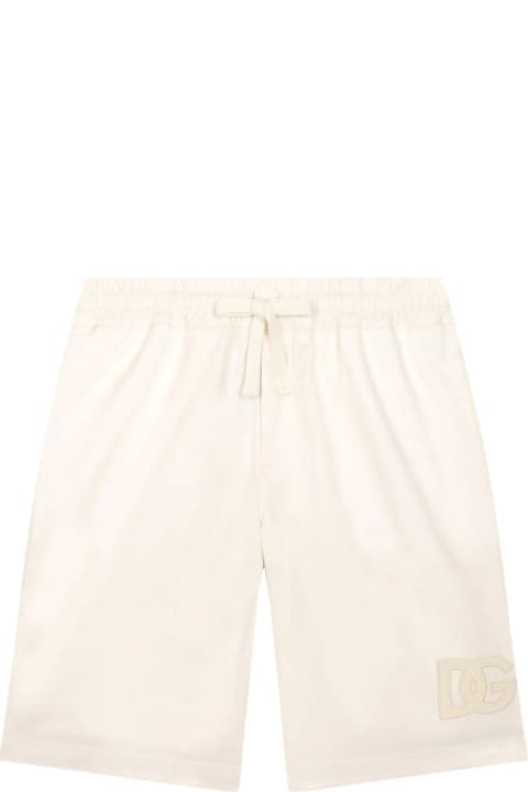 Sale for Boys Dolce & Gabbana Beige Bermuda Shorts With Embroidered Logo