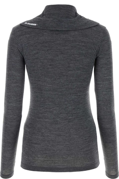 ウィメンズ新着アイテム Jil Sander Dark Grey Polyester Blend Sweater
