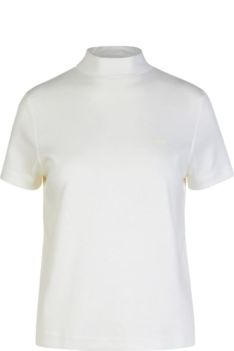 ウィメンズ A.P.C.のトップス A.P.C. 'caroll' White Cotton T-shirt