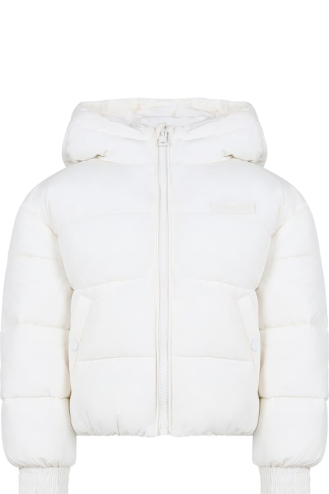Tommy Hilfiger Coats & Jackets for Girls Tommy Hilfiger Ivory Down Jacket For Girl With Logo