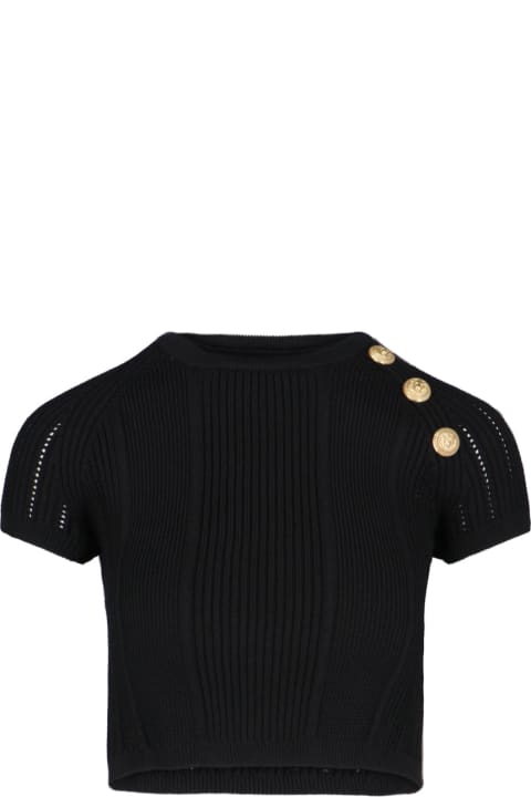 Balmain Sweaters for Women Balmain "3 Buttons" Crop Top