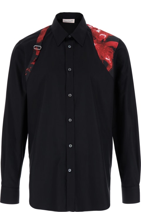 Alexander McQueen for Men Alexander McQueen Black Shirt With Floral Print In Cotton Man