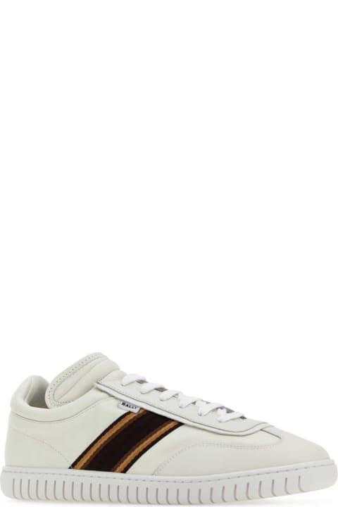 Fashion for Men Bally White Leather Parrel Sneakers