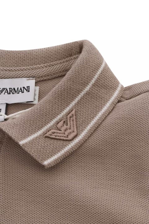 Topwear for Baby Boys Emporio Armani Brown Polo Shirt