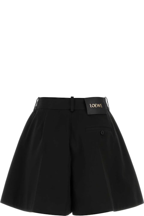 Loewe for Women Loewe Black Cotton Blend Shorts