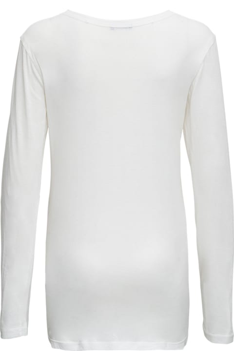 Ann Demeulemeester Sweaters for Women Ann Demeulemeester Denise White Cotton Long Sleeve T-shirt