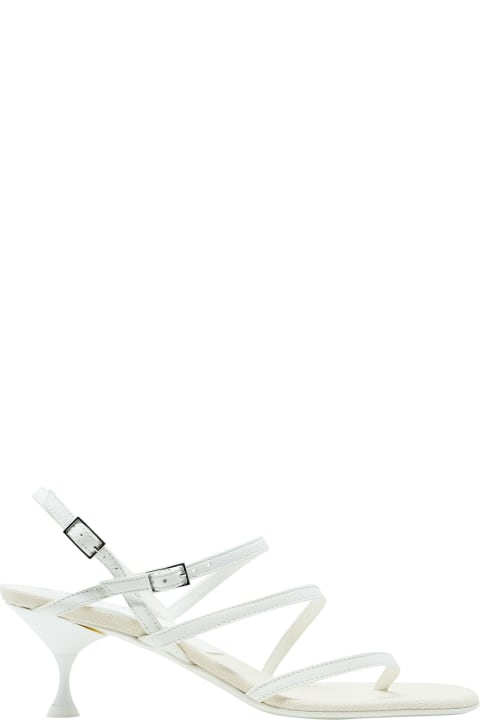 Giampaolo Viozzi White Leather Heel Sandals