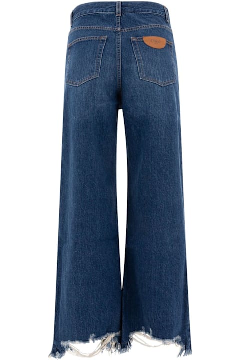 الجينز لـ السيدات Chloé Distressed Wide-leg Jeans