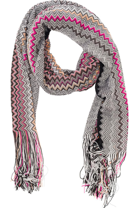 M Missoni Scarves & Wraps for Women M Missoni Multicolor Scarf With Zigzag Motif In Viscose Woman