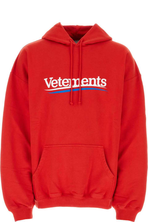 メンズ フリース＆ラウンジウェア VETEMENTS Red Cotton Blend Sweatshirt