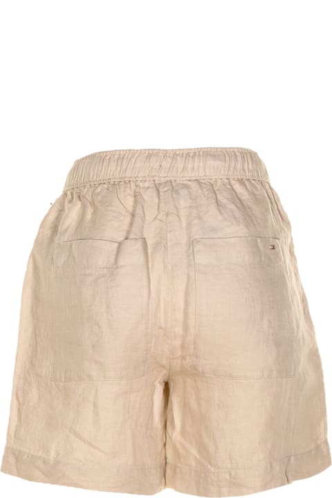 Relaxed Fit Shorts In Linen With Laces