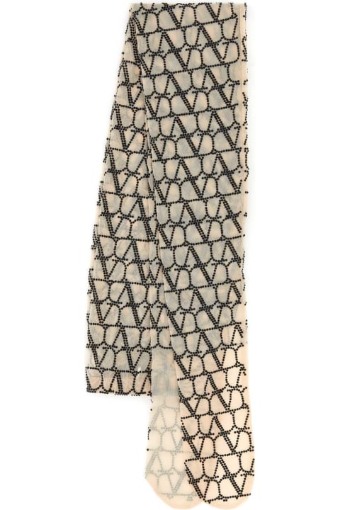 ウィメンズ Valentino Garavaniのランジェリー＆パジャマ Valentino Garavani Embroidered Toile Iconographe Tulle Strass Jersey Collant