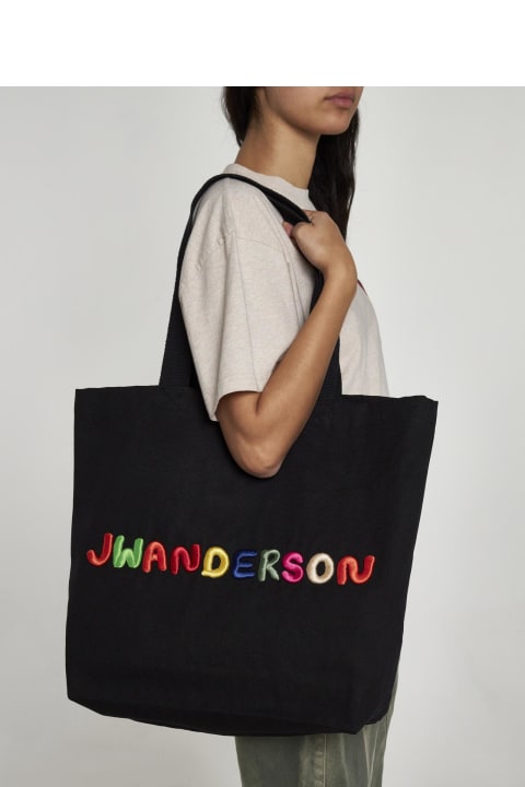メンズ J.W. Andersonのトートバッグ J.W. Anderson Logo Canvas Tote Bag