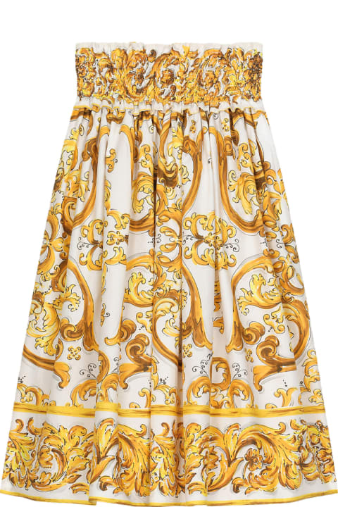 Dolce & Gabbana Bottoms for Girls Dolce & Gabbana Poplin Skirt With Print