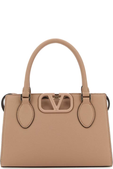 Totes for Women Valentino Garavani Antiqued Pink Leather Vlogo Handbag