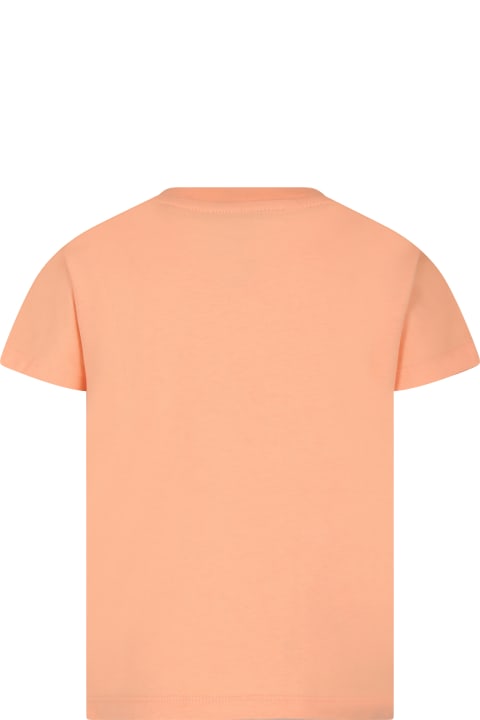 Fashion for Boys MSGM Orange T-shirt For Kids With Logo