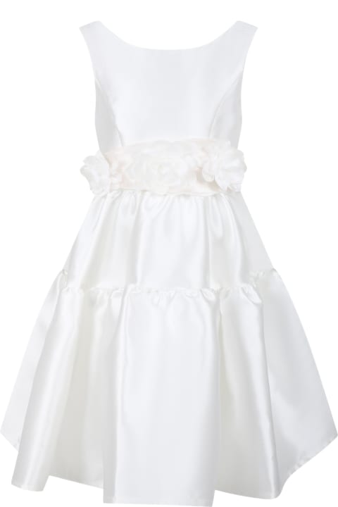 Monnalisa for Women Monnalisa White Dress For Girl With Bow