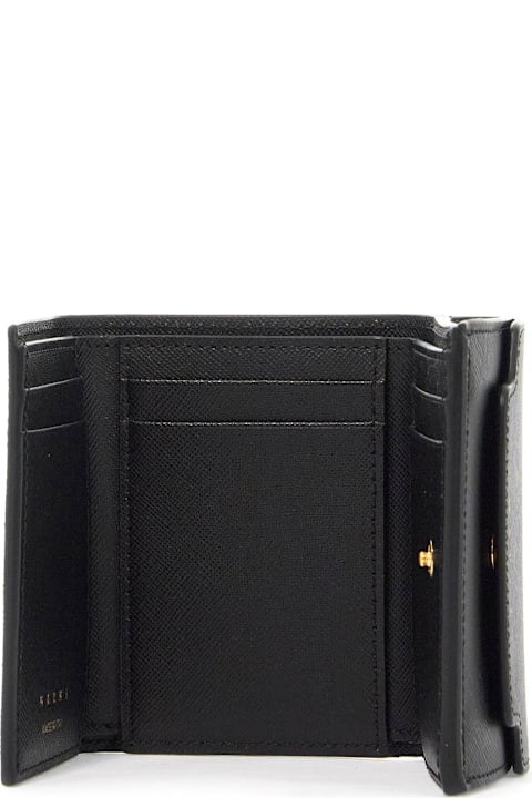 Marni محافظ لـ السيدات Marni Saffiano Leather Tri-fold Wallet