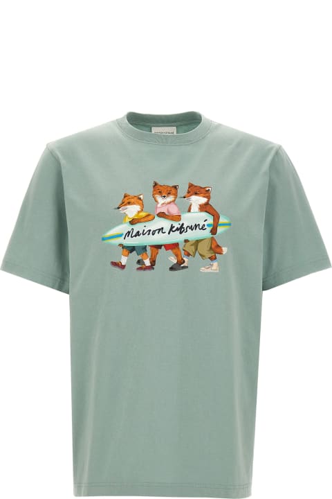Topwear for Men Maison Kitsuné 'surfing Foxes' T-shirt