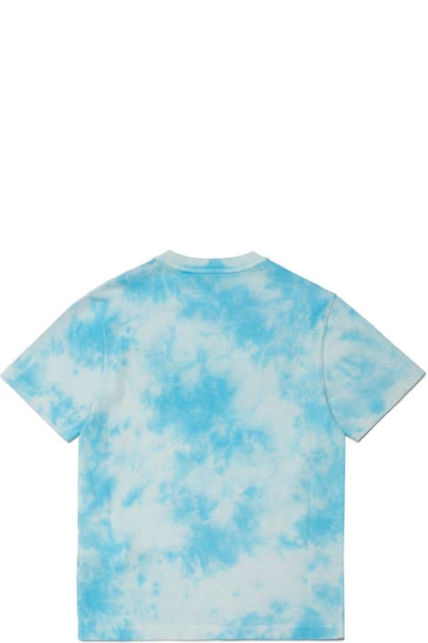 Dsquared2 for Kids Dsquared2 Logo-printed Tie-dyed Crewneck T-shirt