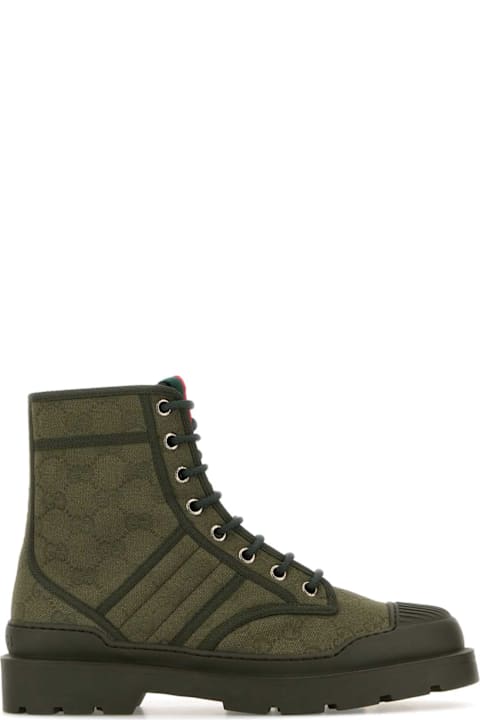 أدوات منزلية Gucci Army Green Gg Fabric Ankle Boots