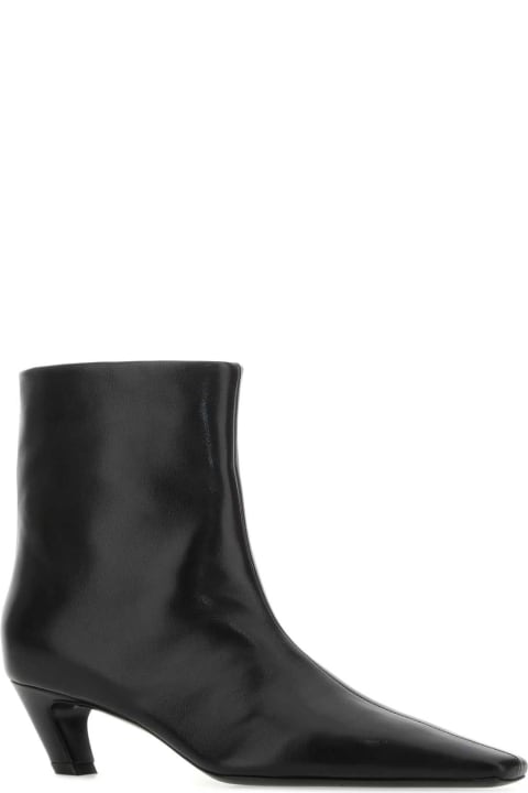 ウィメンズ ブーツ Khaite Black Leather Arizona Ankle Boots