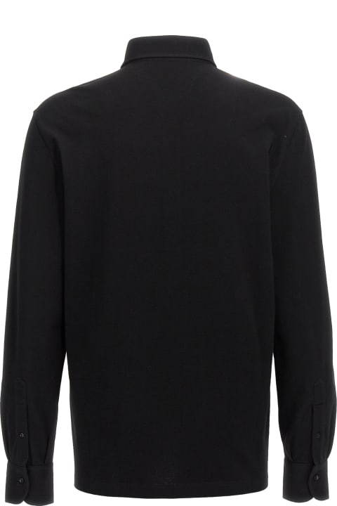 Italian Style for Men Brunello Cucinelli Long-sleeved Cotton Polo Shirt