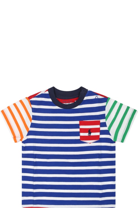 T-Shirts & Polo Shirts for Baby Girls Ralph Lauren Blue T-shirt For Baby Boy With Pony