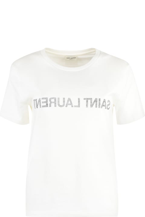 Saint Laurent Printed Cotton T-shirt