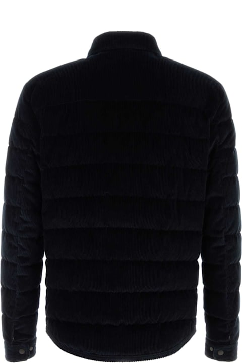 Clothing for Men Moncler Midnight Blue Corduroy Gasserhof Down Jacket